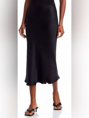 Anine Bing Black Satin Slip Skirt, M